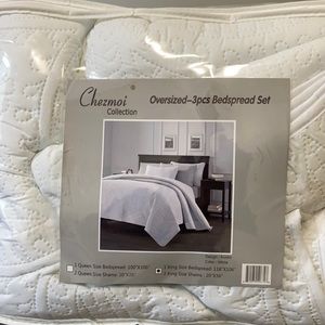 Oversized 3 piece bedspread set